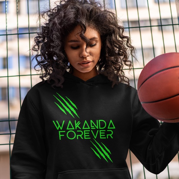 WAKANDA FOREVER NEON GREEN: DESIGN; UNISEX CUSTOM HOO… - Picture 2 of 3
